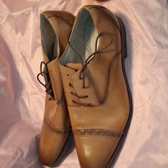 Men's Brown Leather Dress Shoes - Picture 2 of 4